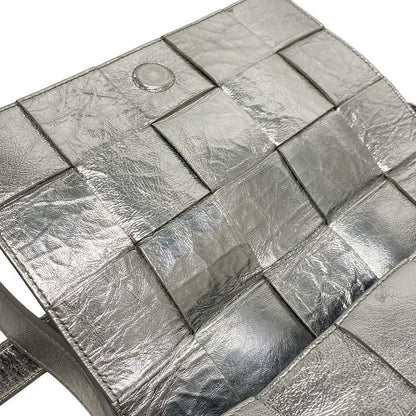 Bottega Veneta Shoulder Bag Cassette Silver Leather