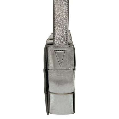 Bottega Veneta Shoulder Bag Cassette Silver Leather