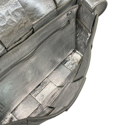 Bottega Veneta Shoulder Bag Cassette Silver Leather