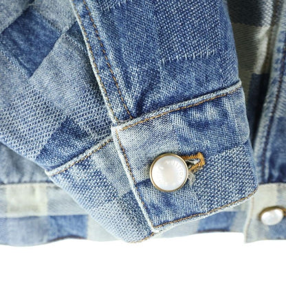 Louis Vuitton 24SS Damier Classic Allover Jacquard Denim Trucker Jacket Indigo