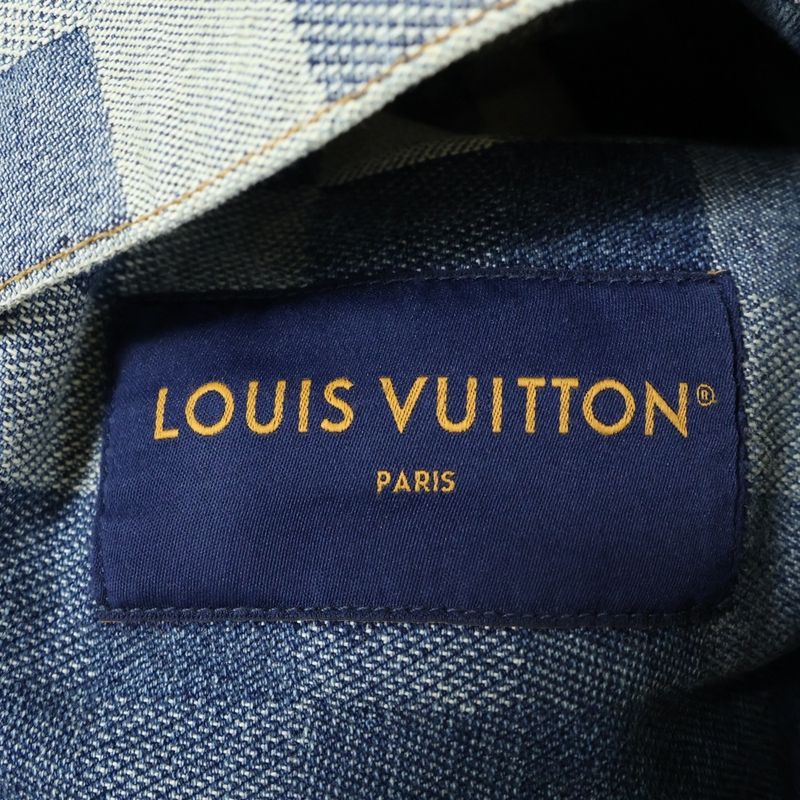 Louis Vuitton 24SS Damier Classic Allover Jacquard Denim Trucker Jacket Indigo