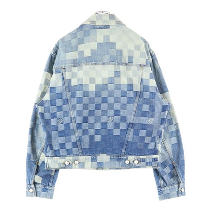 Louis Vuitton 24SS Damier Classic Allover Jacquard Denim Trucker Jacket Indigo
