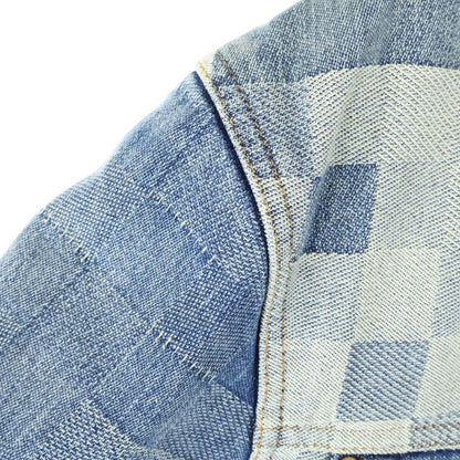 Louis Vuitton 24SS Damier Classic Allover Jacquard Denim Trucker Jacket Indigo