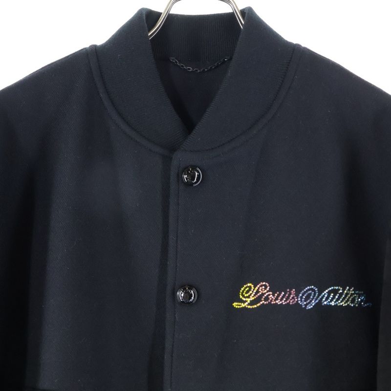 Louis Vuitton 25AW Mixed Leather Varsity Blouson Mixed Suede Leather Monogram