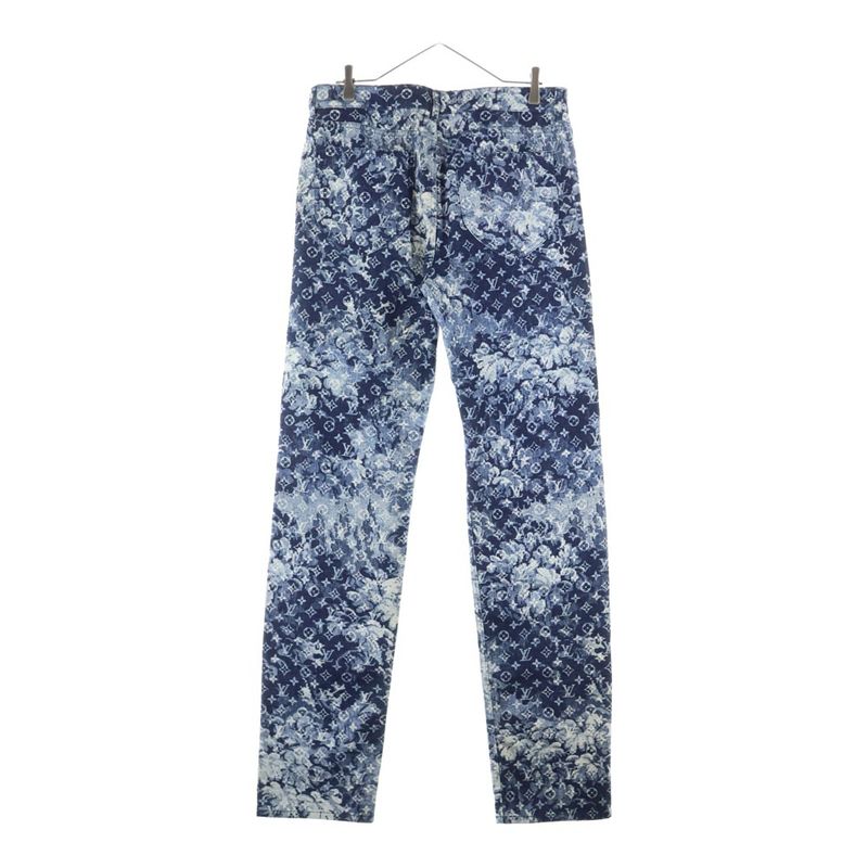 Louis Vuitton 21SS Monogram Tapestry Denim Pants Navy Rm211m ZMC Hkd02w