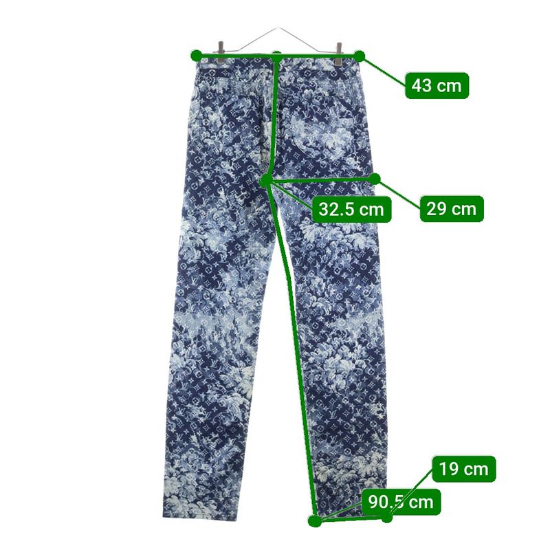 Louis Vuitton 21SS Monogram Tapestry Denim Pants Navy Rm211m ZMC Hkd02w