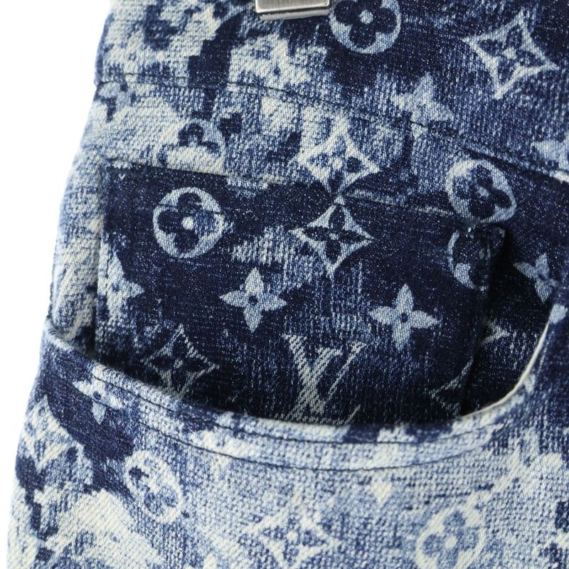 Louis Vuitton 21SS Monogram Tapestry Denim Pants Navy Rm211m ZMC Hkd02w