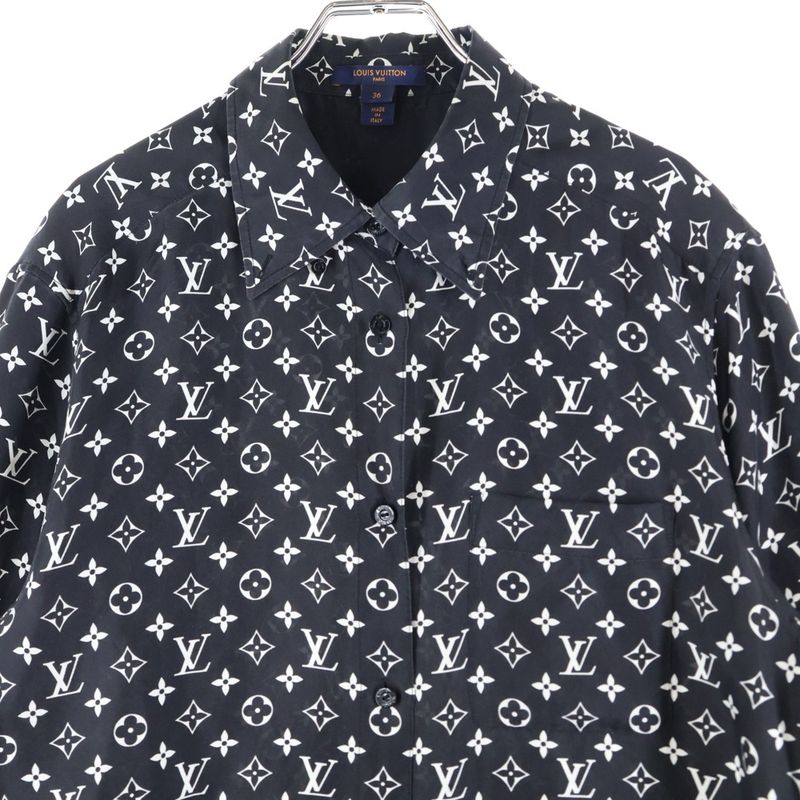 Louis Vuitton Monogram Silk Shirt Rw221w RXU Fmbl14 Monogram Silk Long Sleeve