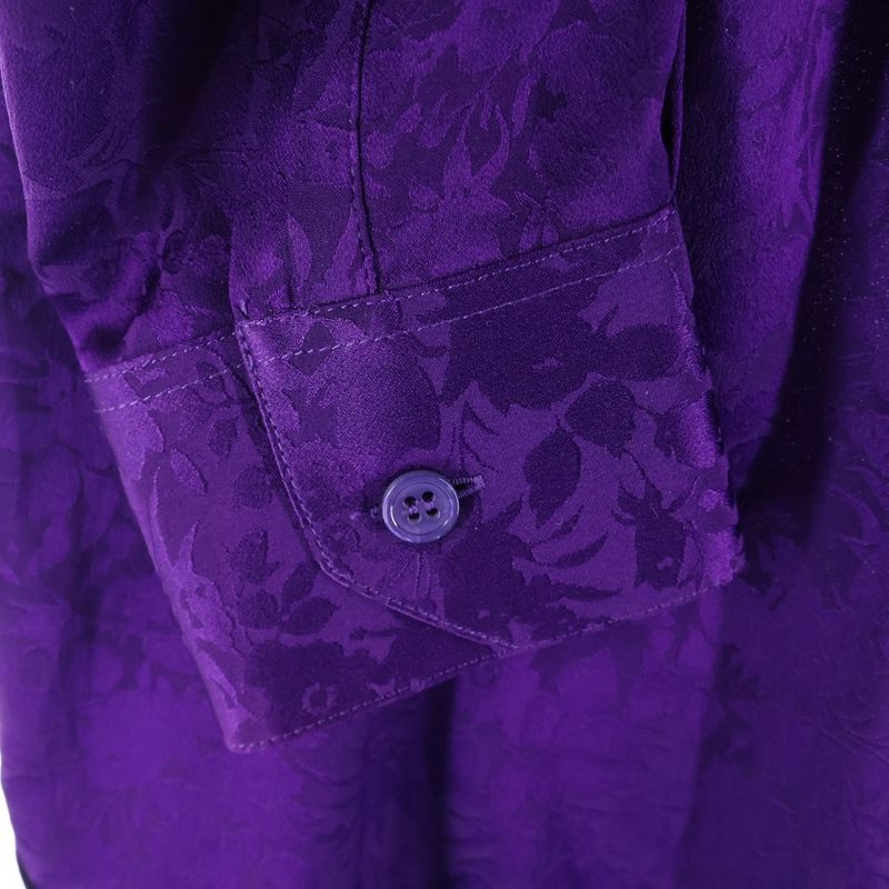 Saint Laurent Paris 22SS Floral Pattern Silk Long Sleeved Shirt 646850 Y2e32