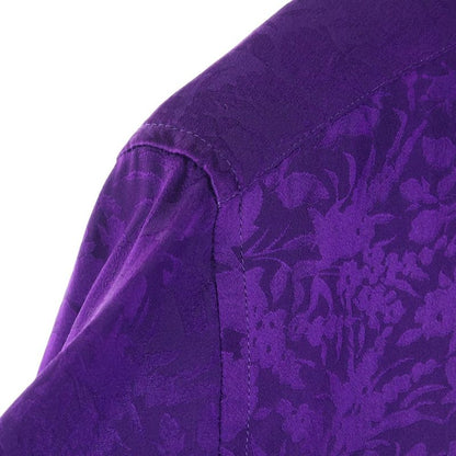 Saint Laurent Paris 22SS Floral Pattern Silk Long Sleeved Shirt 646850 Y2e32