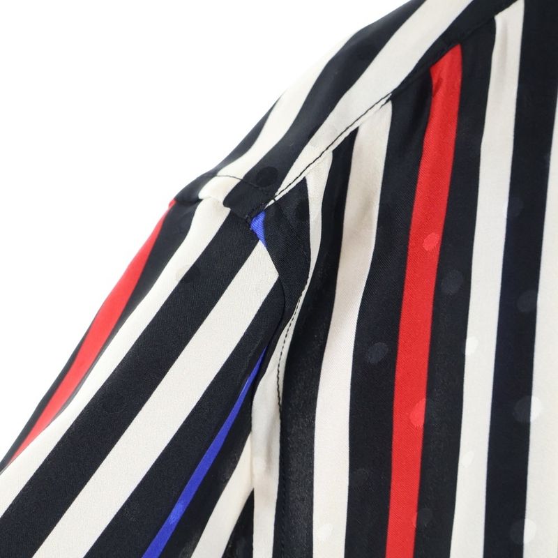 Saint Laurent Paris Long-sleeved Silk Shirt With Striped Pattern 659851 Y2d17