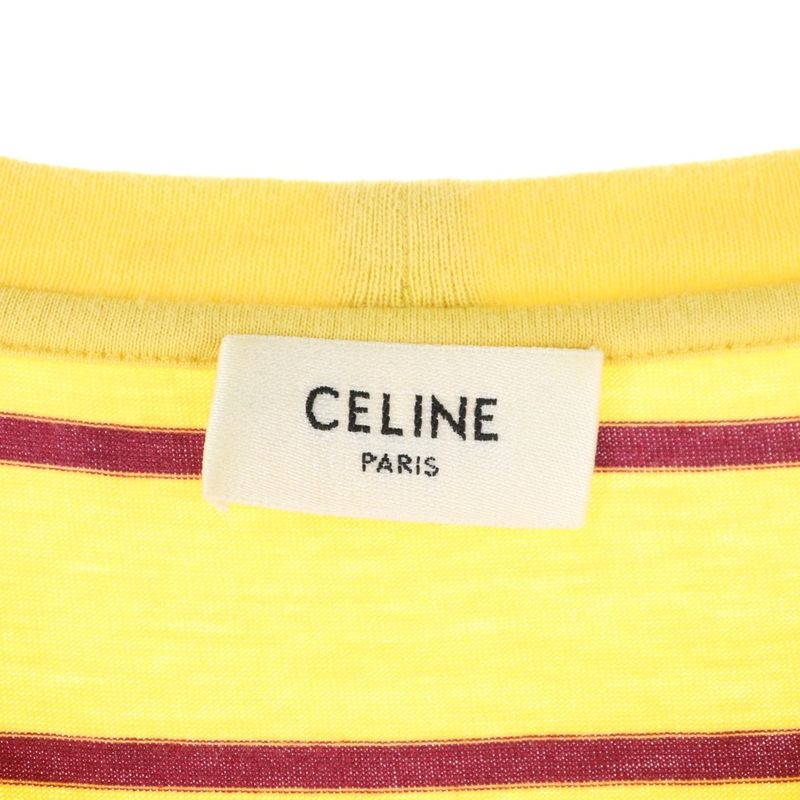 Celine 20SS Striped Flocke Logo Tee 2x309810i Striped Flocke Logo Striped Short