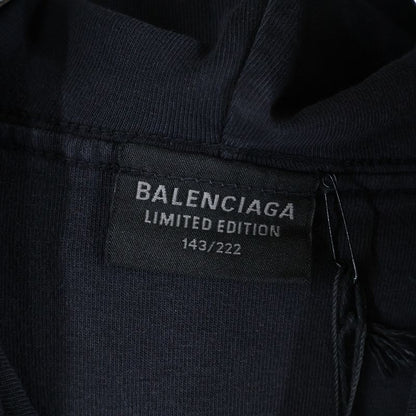 Balenciaga × Bfrnd Long-sleeve Hooded T-shirt With Logo Print Neck Holder Black