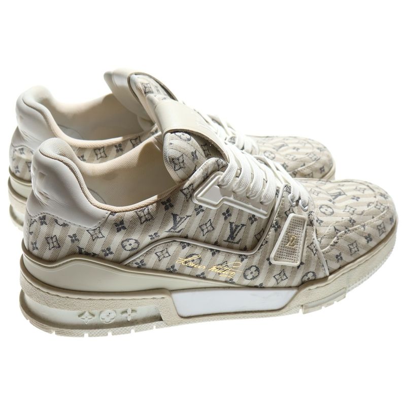Louis Vuitton 23AW Monogram LV Trainer Line Leather / Canvas Low Cut Sneakers