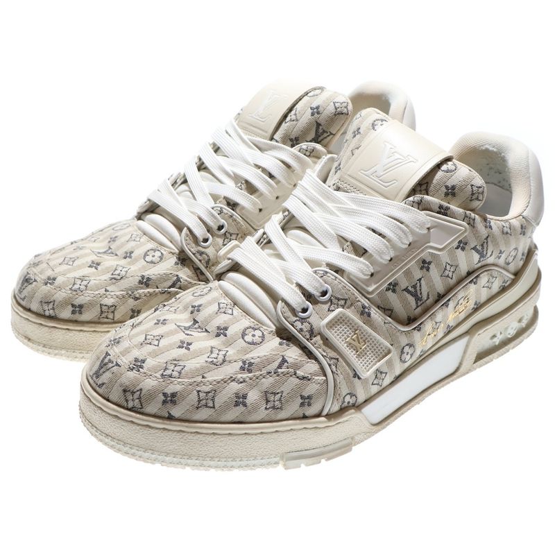 Louis Vuitton 23AW Monogram LV Trainer Line Leather / Canvas Low Cut Sneakers