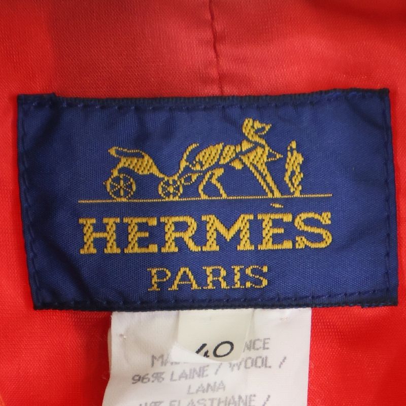 Hermes Serie Buttons Velour Transition Wool Tailored Jockey Jacket Red/black