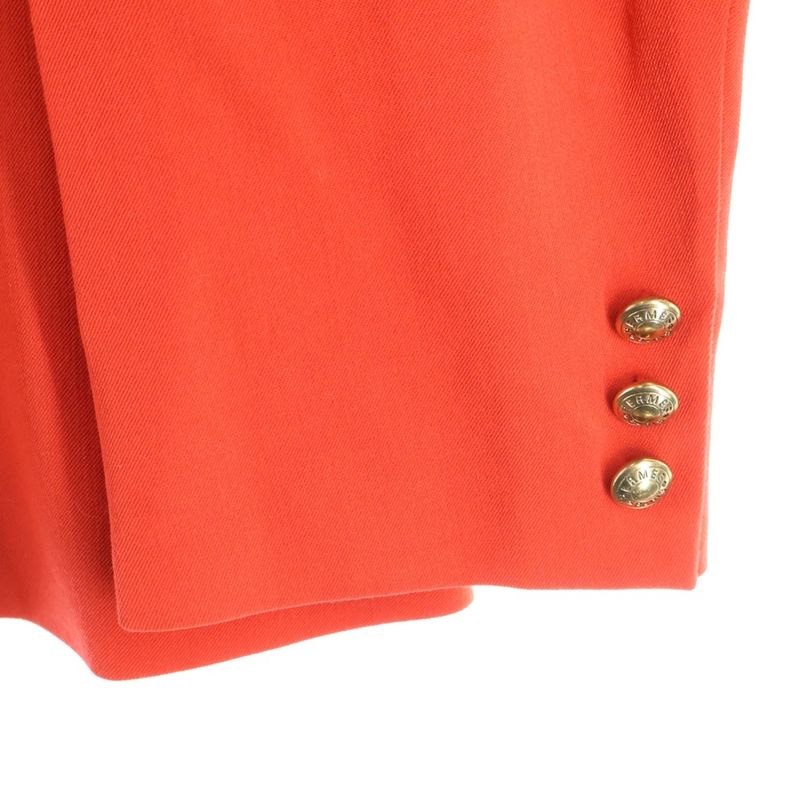 Hermes Serie Buttons Velour Transition Wool Tailored Jockey Jacket Red/black