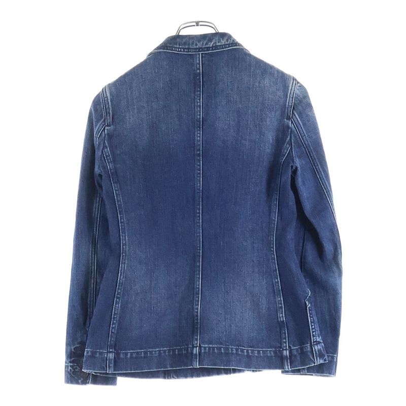 Christian Dior BEE Logo Embroidery Washed Denim 3B Tailored Jacket Indigo Women