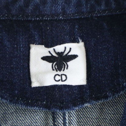 Christian Dior BEE Logo Embroidery Washed Denim 3B Tailored Jacket Indigo Women