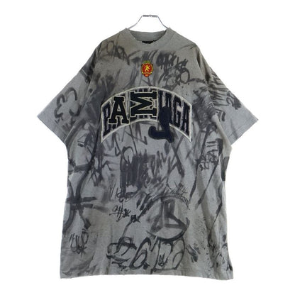 Balenciaga 23SS 1300 Skater Destroyed Badge Short Sleeve T-shirt Cut And Sewn