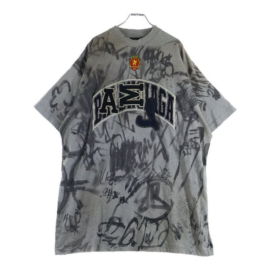 Balenciaga 23SS 1300 Skater Destroyed Badge Short Sleeve T-shirt Cut And Sewn