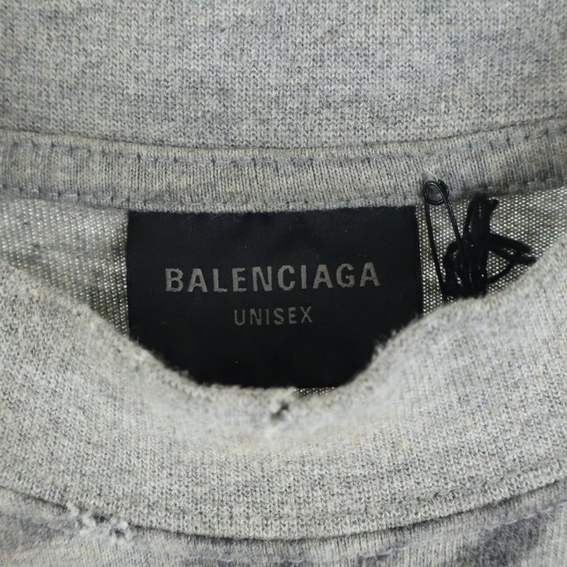 Balenciaga 23SS 1300 Skater Destroyed Badge Short Sleeve T-shirt Cut And Sewn