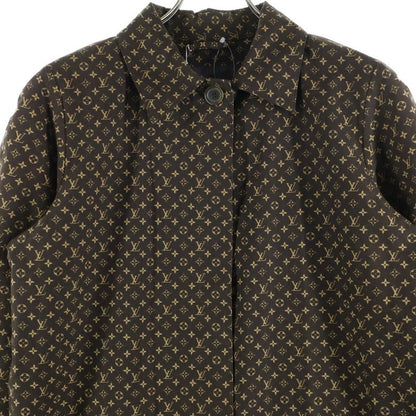 Louis Vuitton Monogram Cotton Stainless Steel Collar Coat Brown