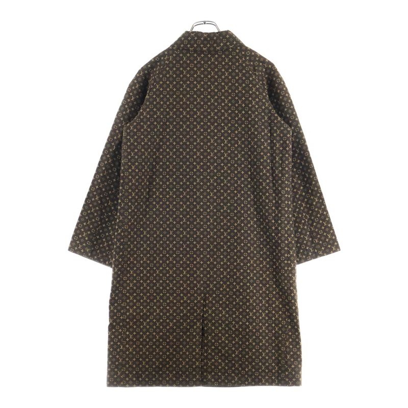Louis Vuitton Monogram Cotton Stainless Steel Collar Coat Brown