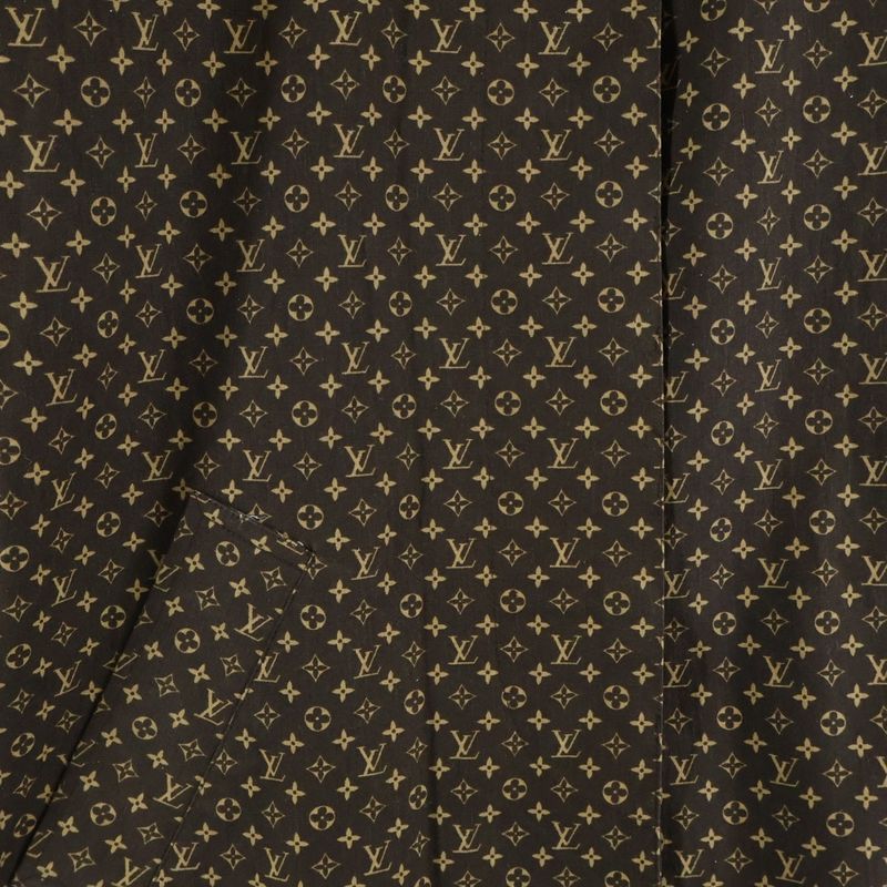 Louis Vuitton Monogram Cotton Stainless Steel Collar Coat Brown