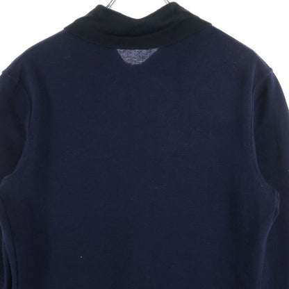 Chanel Coco Mark Button Silk Blend Multi Pockets Knit Dress Navy Women