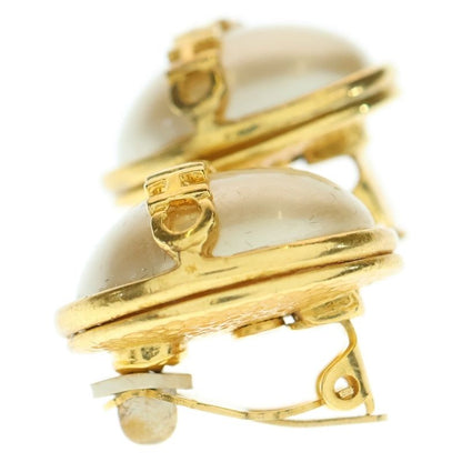 Chanel Logo Faux Pearl Earrings 95A GP Gold Accessories
