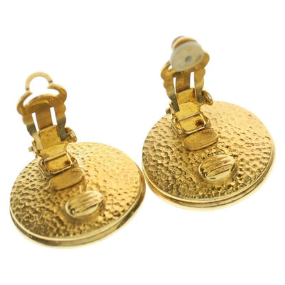 Chanel Logo Faux Pearl Earrings 95A GP Gold Accessories