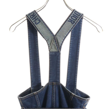 DIOR Couture Denim Couture Denim Logo Jacquard Flared Skirt Salopette Indigo