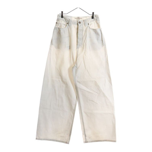 Balenciaga Baggy Pants Damaged Wide Baggy Pants White 824299 Tsw68