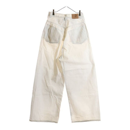 Balenciaga Baggy Pants Damaged Wide Baggy Pants White 824299 Tsw68