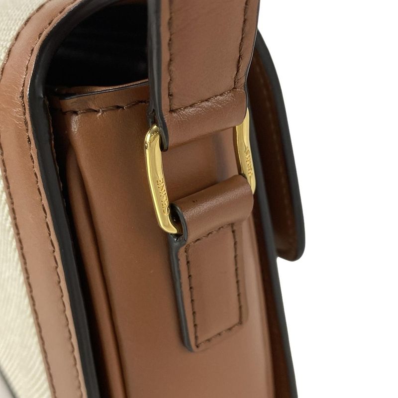 Celine Shoulder Bag Teen Triomphe Bag Ivory And Brown Leather