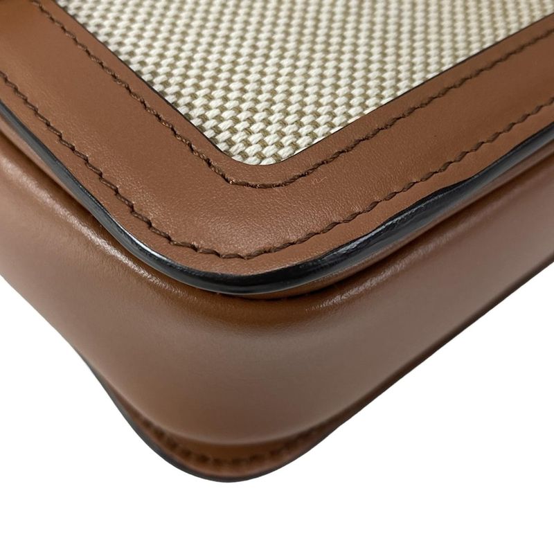 Celine Shoulder Bag Teen Triomphe Bag Ivory And Brown Leather