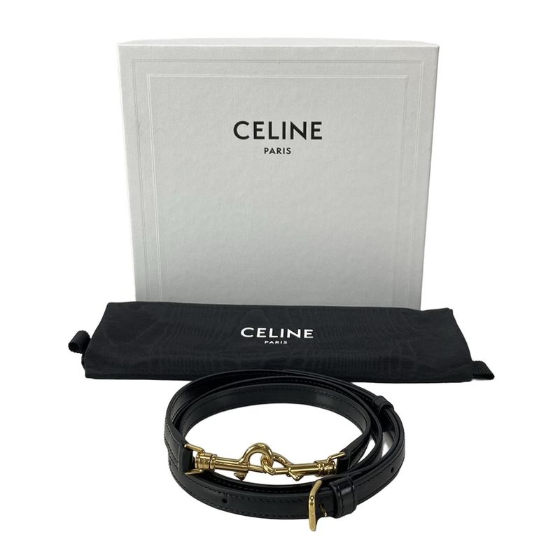 Celine Handbag Mini Buzas Cles A Triomphe Black Leather