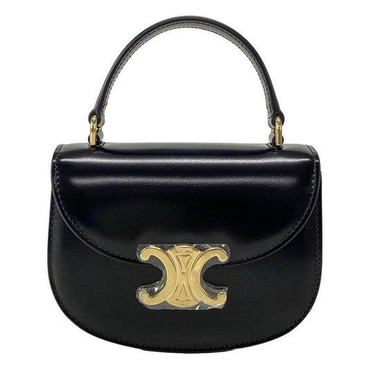 Celine Handbag Mini Buzas Cles A Triomphe Black Leather