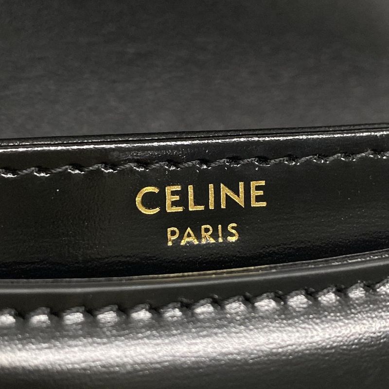 Celine Handbag Mini Buzas Cles A Triomphe Black Leather