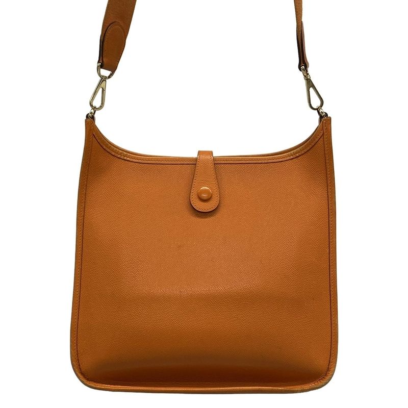 Hermes Shoulder Bag Evelyn PM Orange Gold Hardware