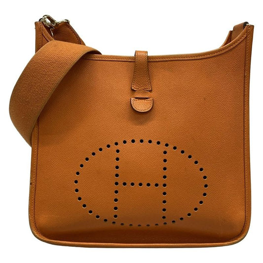 Hermes Shoulder Bag Evelyn PM Orange Gold Hardware