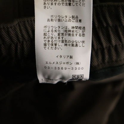 Hermes Serie Button Drawstring Zip-up Cotton Jogger Pants Brown 56512000