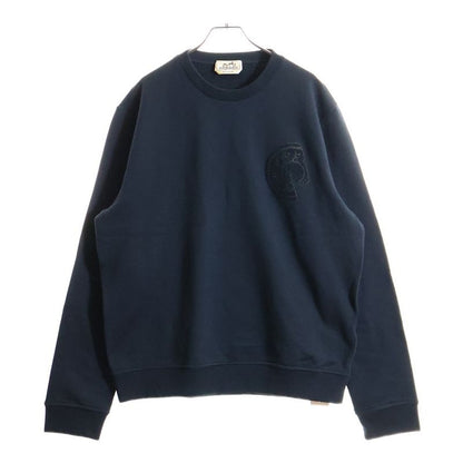 Hermes CDS Crewneck Sweater Chest Logo Design Crew Neck Sweatshirt Sweater Navy