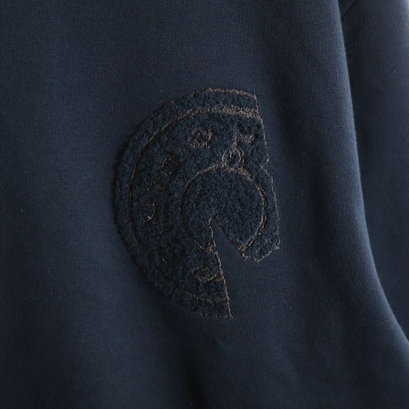Hermes CDS Crewneck Sweater Chest Logo Design Crew Neck Sweatshirt Sweater Navy