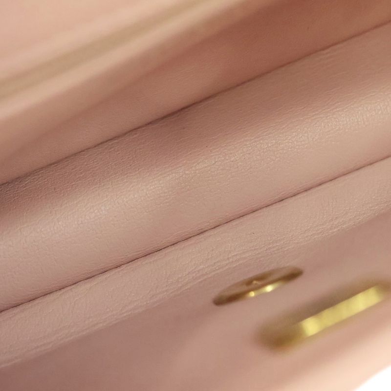 Chanel Mini Matelasse Lambskin Pink Heart Charm Coco Mark Turnlock Chain