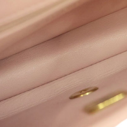 Chanel Mini Matelasse Lambskin Pink Heart Charm Coco Mark Turnlock Chain