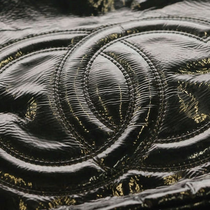 Chanel Patent Leather Enamel Double Chain Shoulder Bag Black