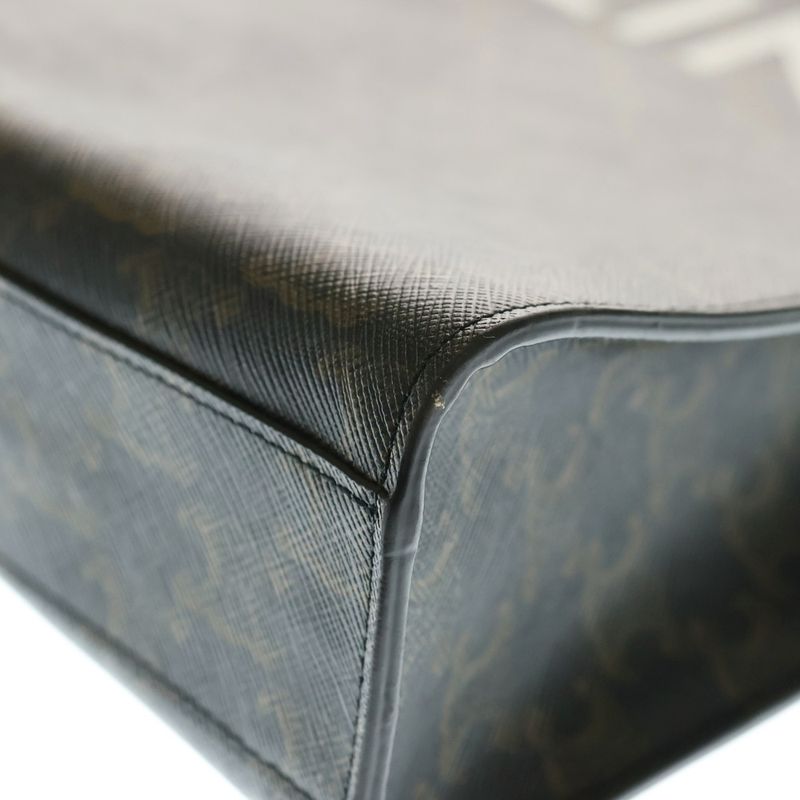 Celine Triomphe Vertical Cabas Small Handbag Shoulder Bag Brown PVC