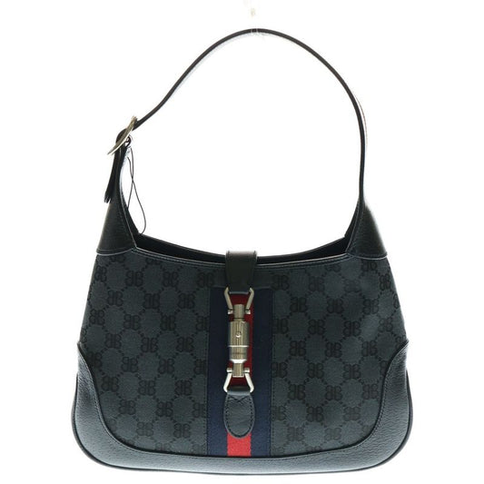 Balenciaga X Gucci Jackie BB Logo Canvas 2WAY Shoulder Bag 680118 Black/gray